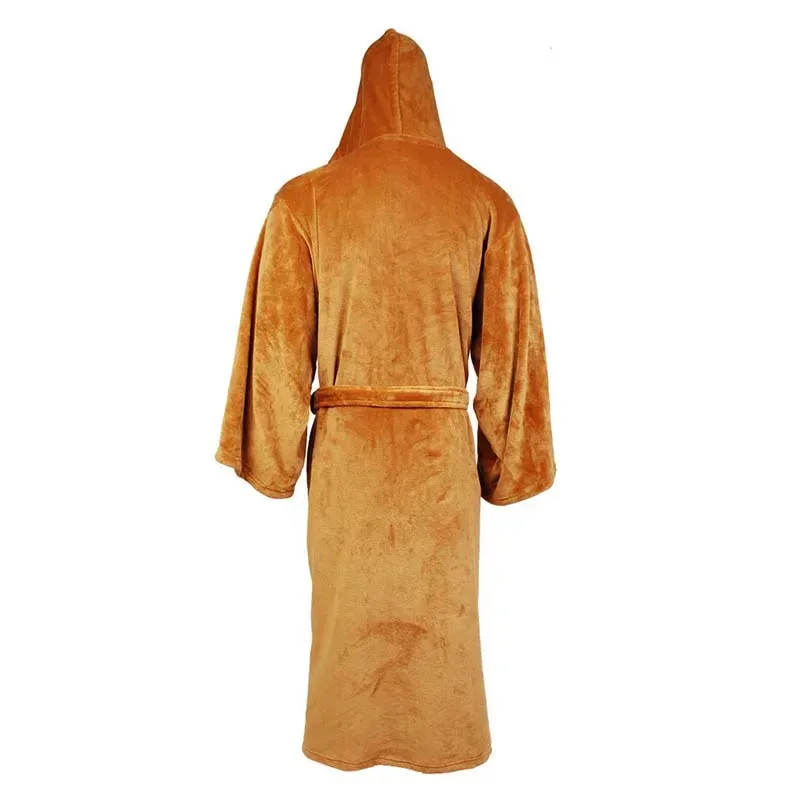 Star and Wars Bathrobe Jedi Adult Flannel Bathrobe Robes with Hooded Thick Dressing Gown Halloween Cosplay Costume for Men Sleep