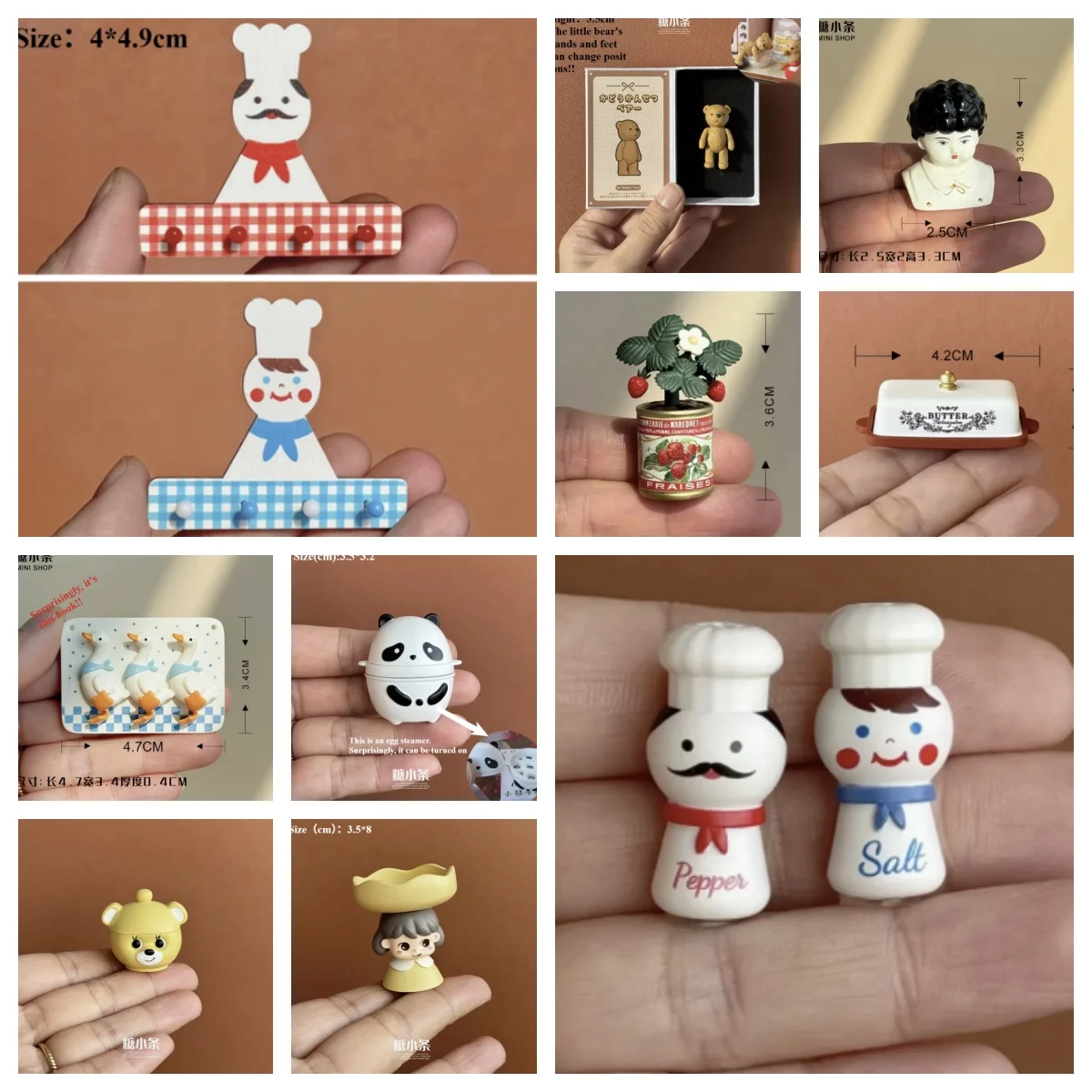 

1/6 Animal-shaped Seasoning Bottle Hand-Painted Mini Kitchenware Opening Panda Utensils Model Interactive Kitchen Accessories