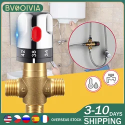 BVSOIVIA Bathroom Shower Faucet Brass Thermostatic Mixer Valve Static Pipe Thermostat Faucets Water Temperature Control Bidet RU