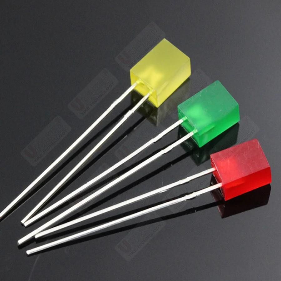 Imagem -02 - Diodo Conduzido Quadrado Branco Vermelho Verde Azul Amarelo Laranja X5x7 mm 2v Retangular 3v Faça Você Mesmo Pwb Faça Você Mesmo 1000 Pcs