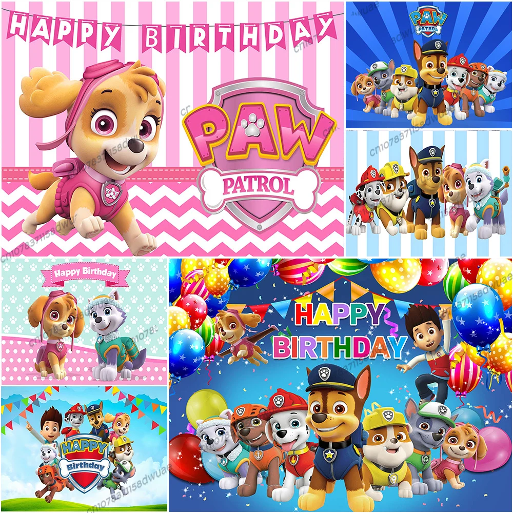 

Paw Patrol Birthday Party Photo Backdrop Baby Shower Photo Background Party Photography Backdrop