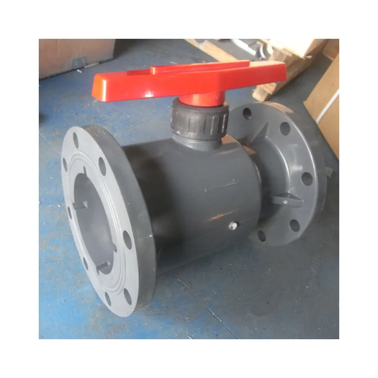 جودة عالية صفر تسرب DN15 إلى DN100 PVC UPVC CPVC البلاستيك 2 طريقة المحرك الهوائي صمام كروي ذو حواف