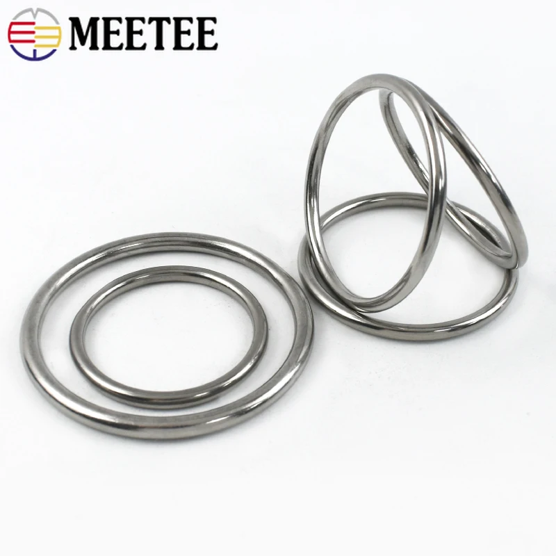 

2-10Pc Stainless Steel Seamless Ring Dog Leash Connect Clasp Metal O Loop Buckle Backpack Carabiner Clip Hook Anti-rust Keychain