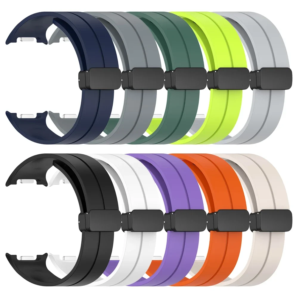 Bands for Samsung Galaxy Watch 8 Classic 46mm Silicone Magnetic Buckle Strap Galaxy Watch 8 40mm/44mm Men Women Replace Bracelet
