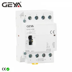 GEYA GYHC 4P 40A 63A 2NC2NO or 4NO 220V/230V 50/60HZ Din Rail Household AC Modular Contactor Manually Operation