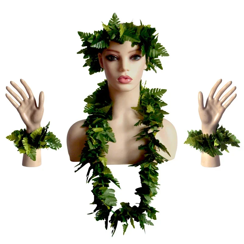 Floral Hawaiian Leis for Luau Party, Premium Hawaii Necklace and Headband for Summer Party Favors, Hula Dancing