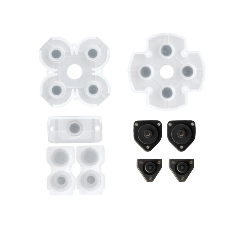 YuXi 단추 고무 매트, 전도성 접착 버튼 교체 컨트롤러, 실리콘 전도성 고무 패드, PS4 키 패드용 1 세트