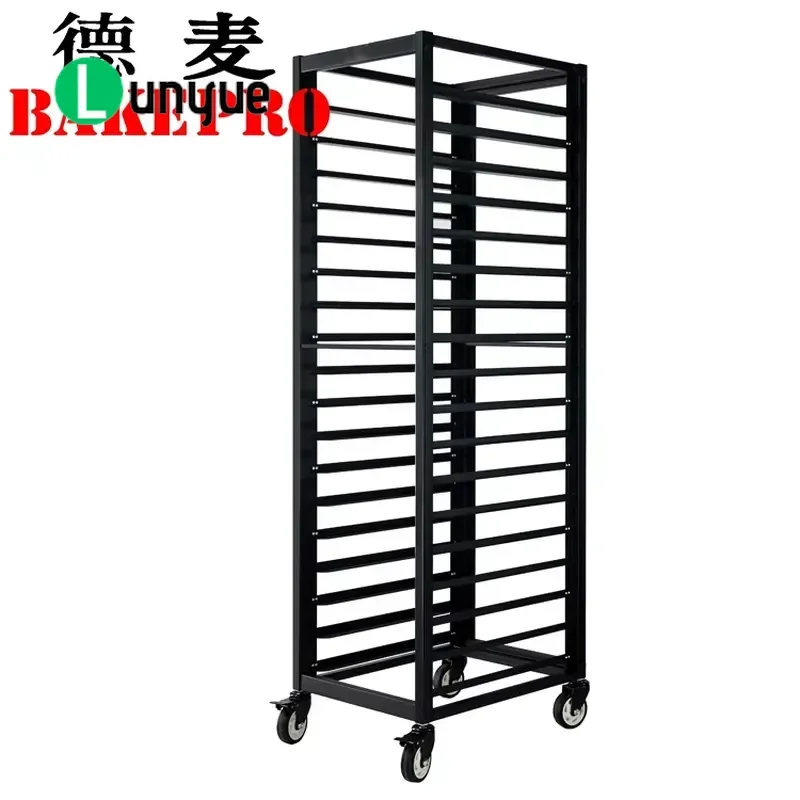 Oven Cart Grill Cart Coated Aluminum 18 Trays Gold Finish Heavy Duty Mobile Rack for Commercial Kitchen Bakery Restaurant