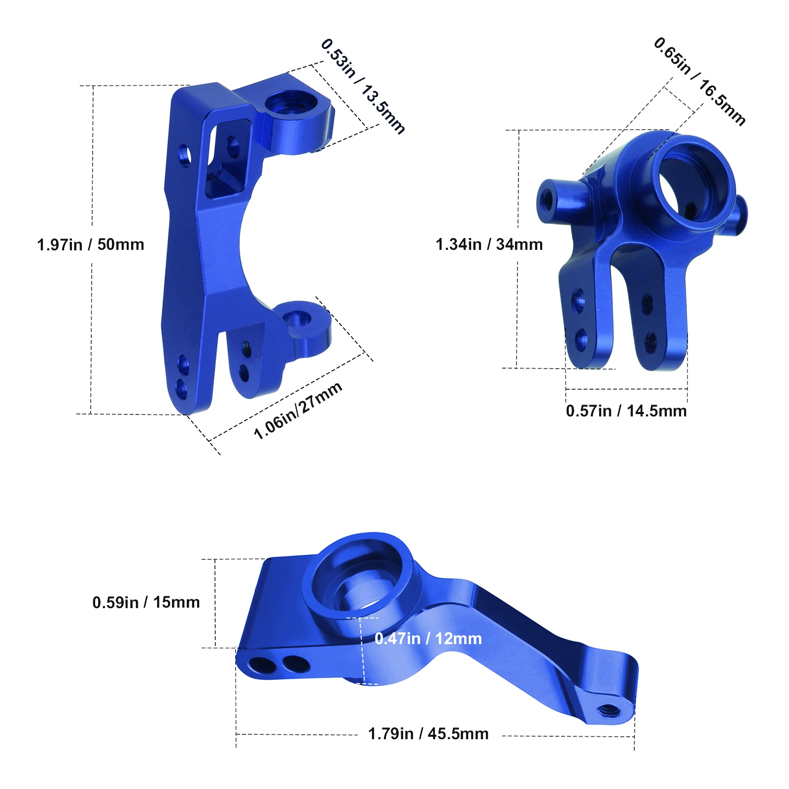 HobbyPark Aluminum Steering Blocks Caster Blocks C-Hubs Stub Axle Carriers for Traxxas 1/10 Slash 4x4 6837 6832 1952