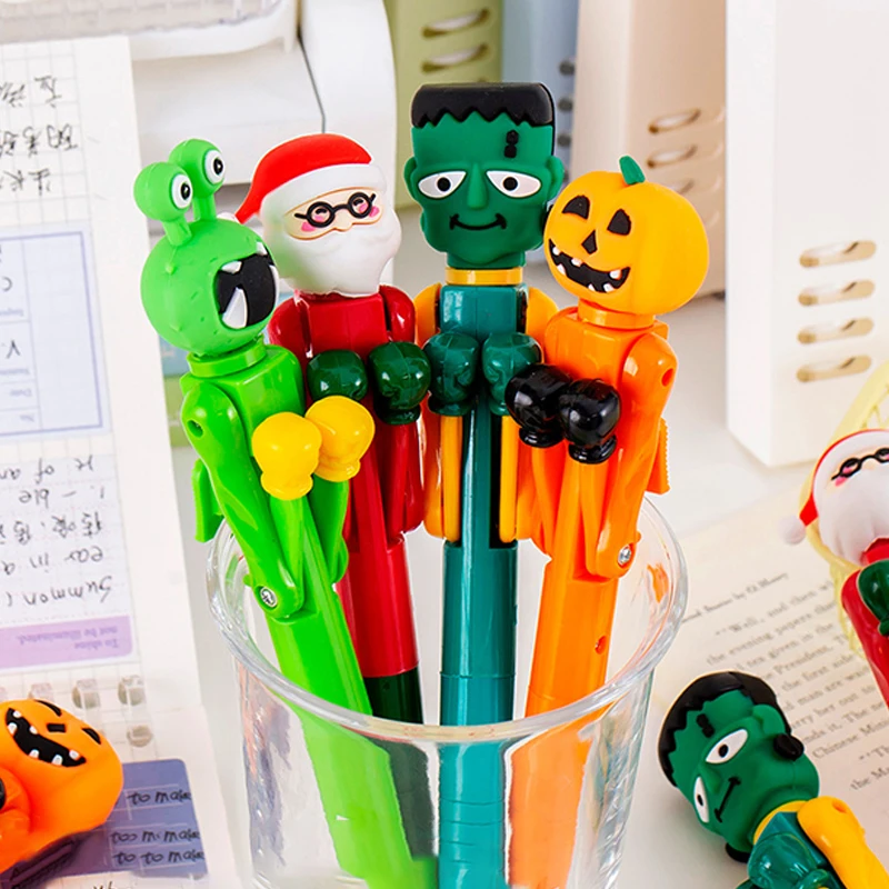 Cartoon Cute Boxing Ballpoint Pen Funny Creative Pumpkin Monster Santa Claus Decompression Pens Student Stationery Gifts