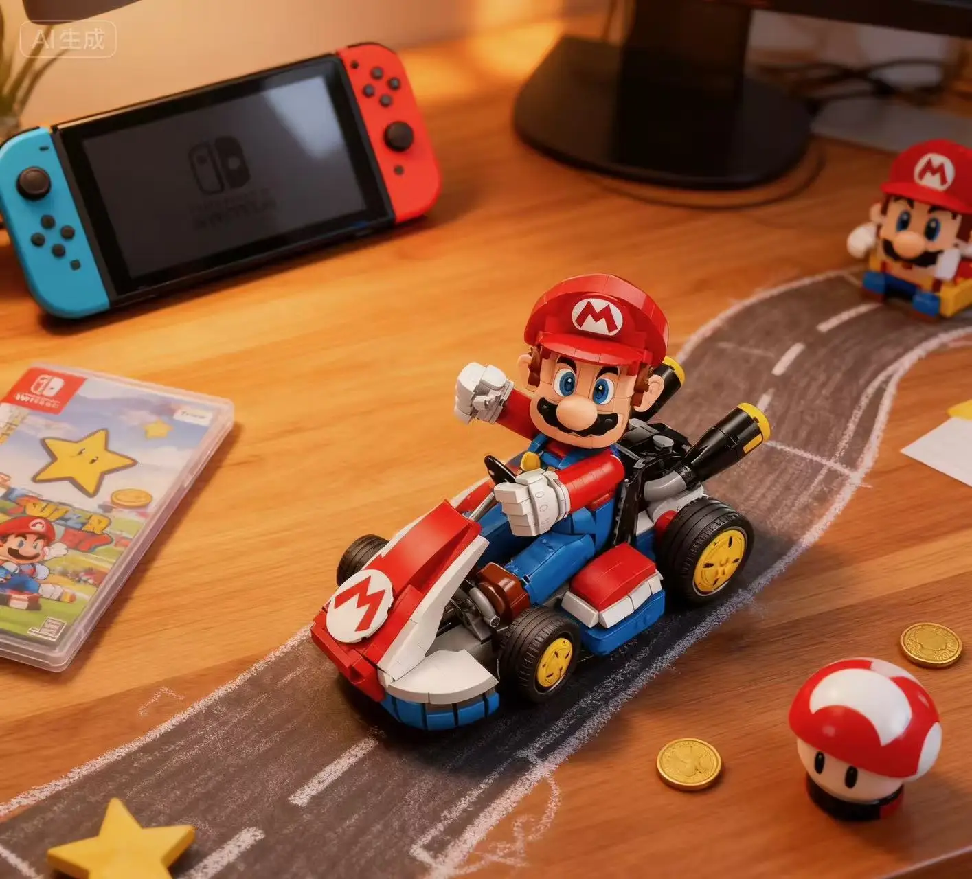 Miniso 2025 novo carro de corrida padrão 72037 blocos de construção conjunto 1972 pçs diy brinquedo educativo criativo crianças adultos natal