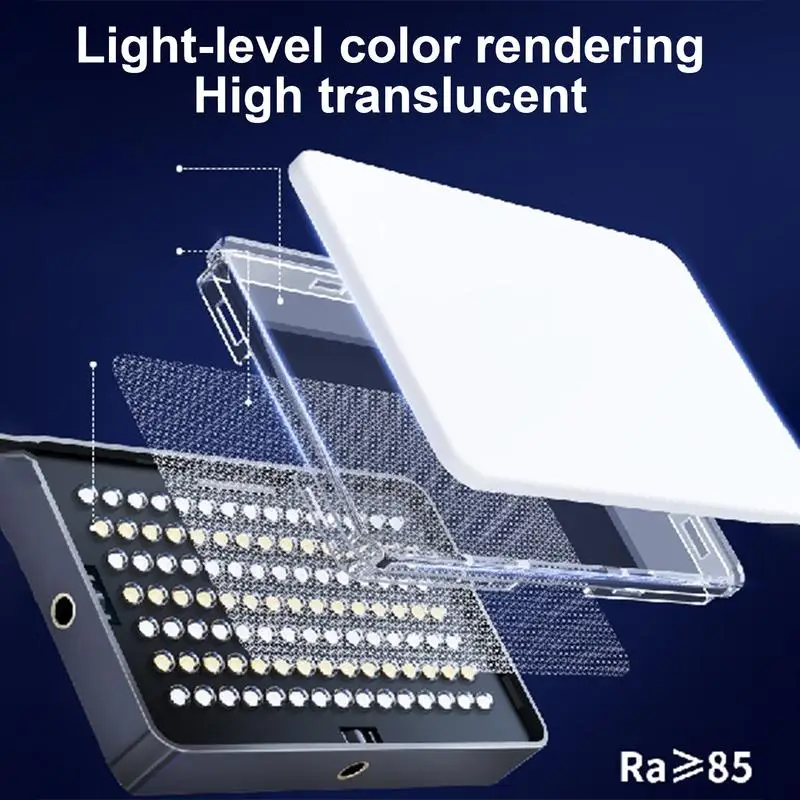 Phone Light For Pictures Rechargeable Phone Camera Light Dimmable Built-in 96 LEDs Lamp For Photos Video Vlogging Makeup Live