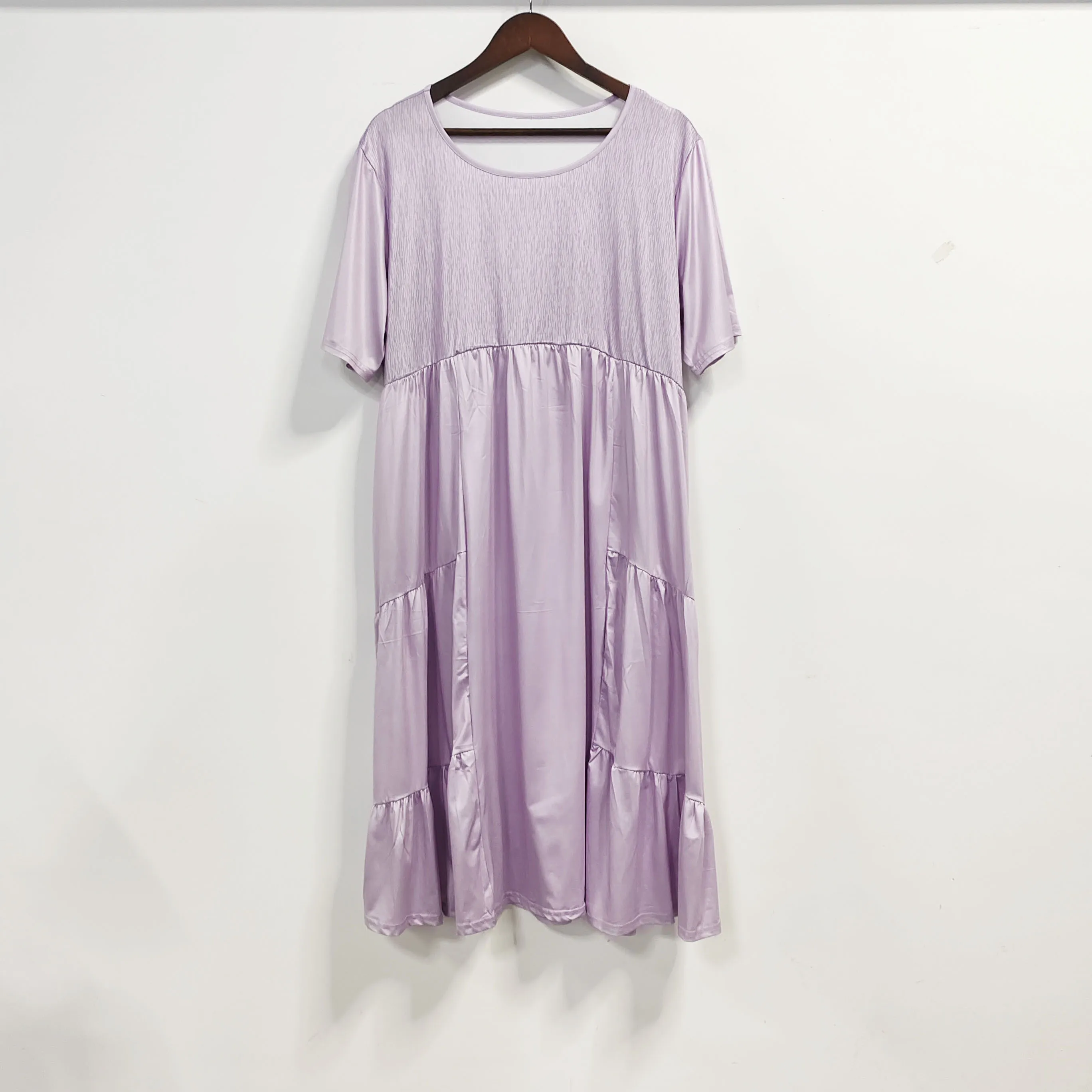 Robe imprimée à manches courtes et col rond pour femmes, grande taille, Nyfairy