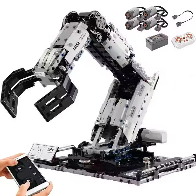 

RC Robotic Arm Building Blocks Set Remote Mechanical Arm Model Bricks Desktop Decoration Diy Toys For Kids Christmas Gifts