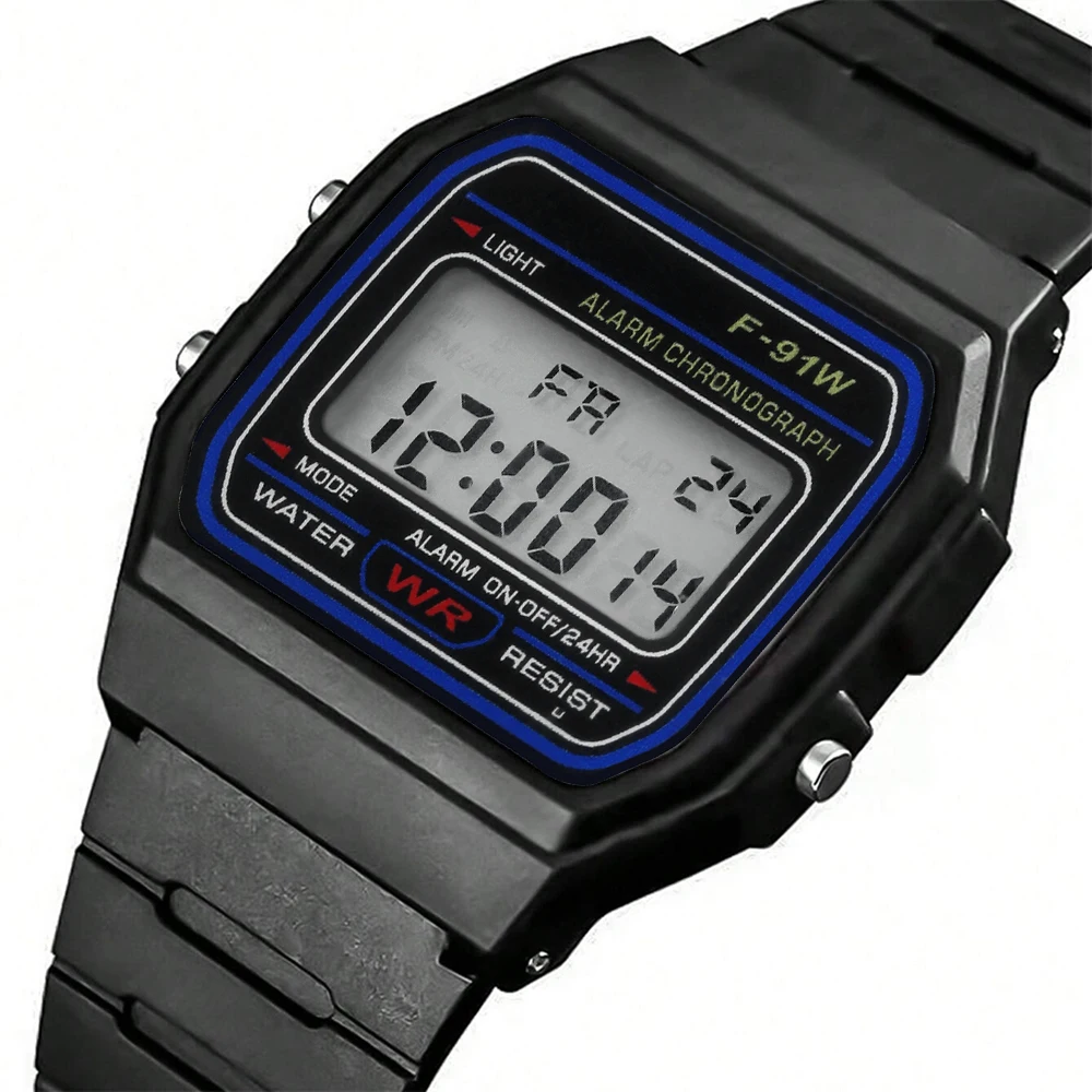 1pc Kids Tpu Strap Led Square Dial Digital Watch For Teen Students Daily Life