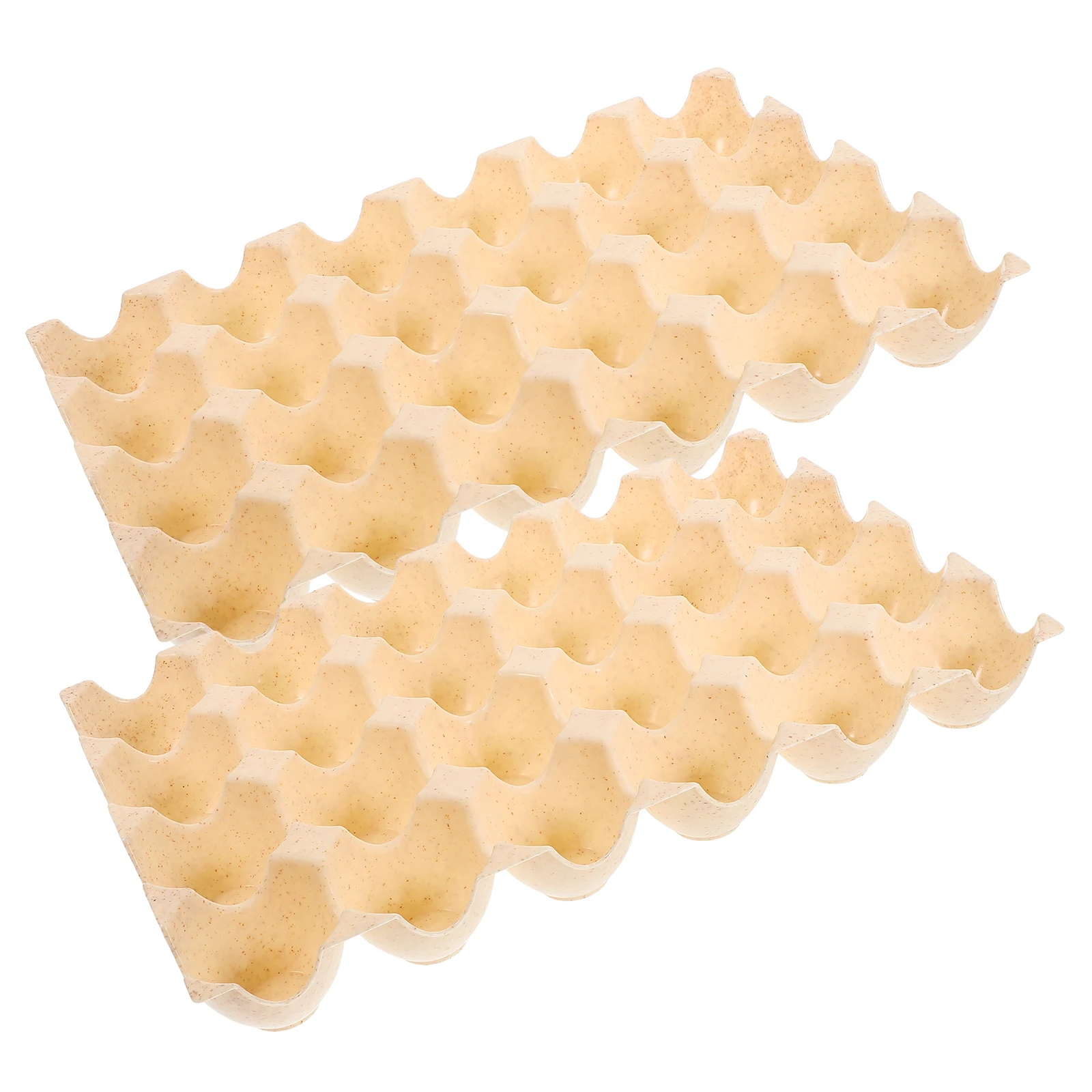 

2Pcs Eggs Beige 24Holes Chicken Tray Reusable Container Stackable Fridge Egg Tray Reusable Egg Storage Kitchen Storage