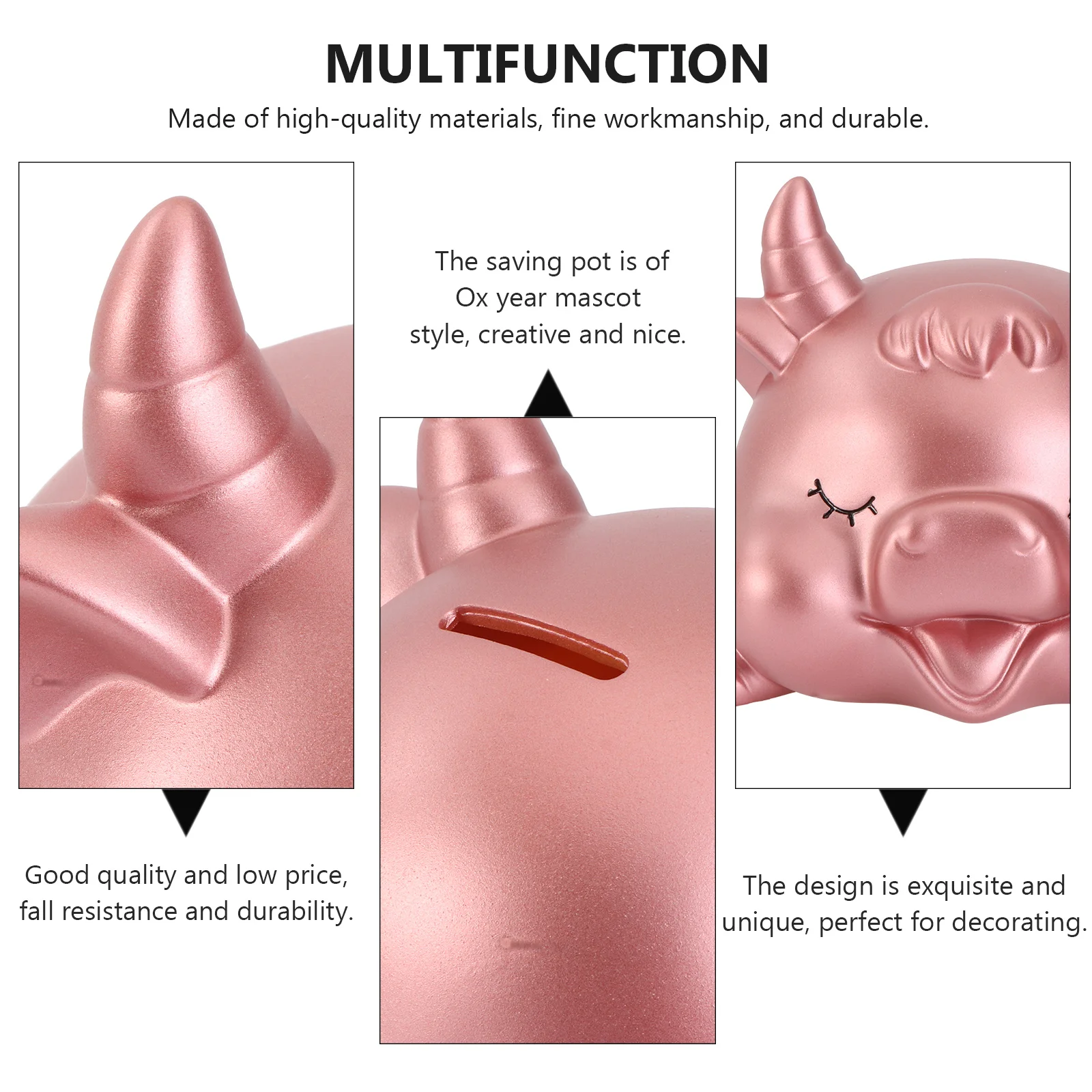 

Creative Lovely Cow Saving Pot Resin Craft Home Office Dormitory Decor Animal Modeling Adornment Saving Pot Decor