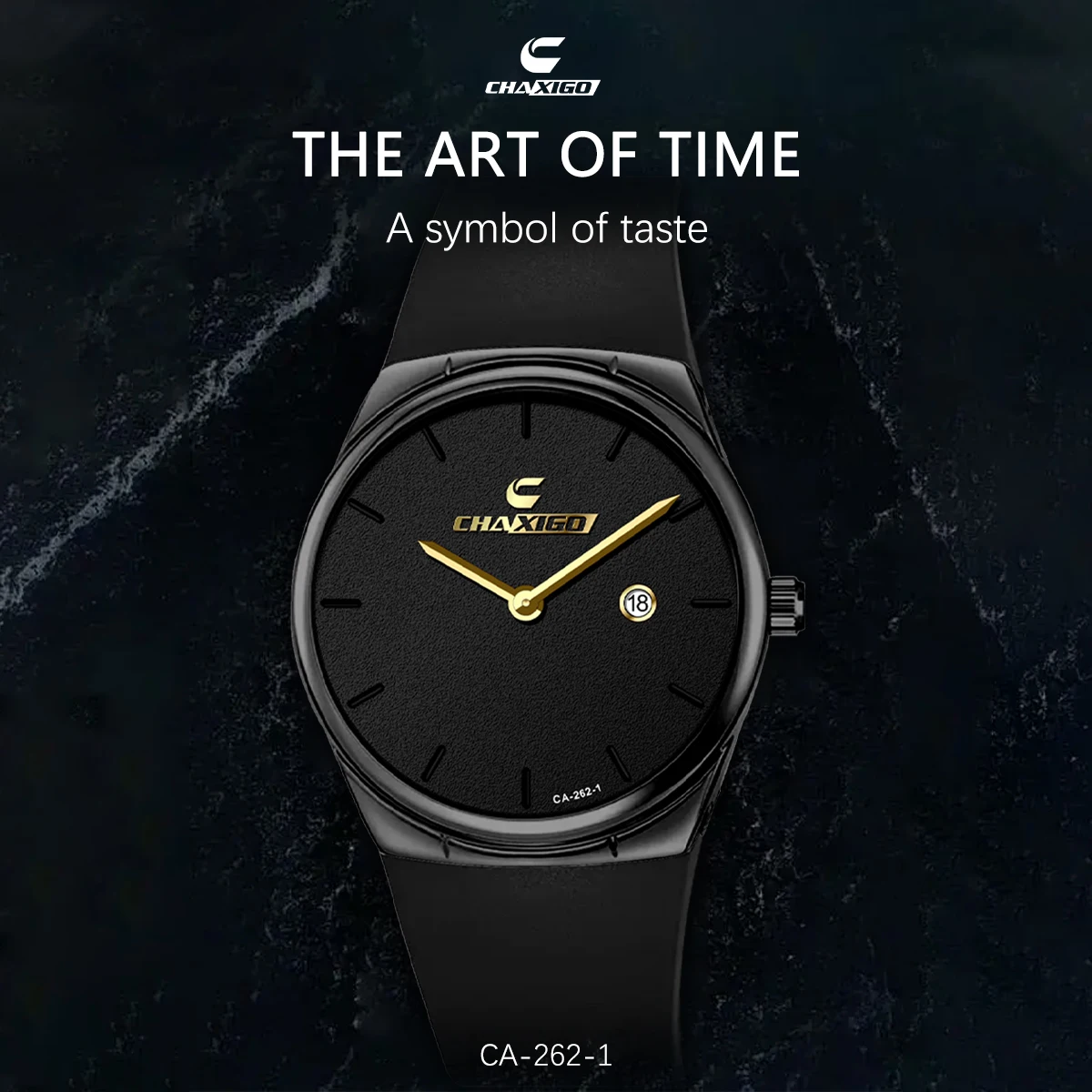 CHAXIGO Unisex Zegarek Modny z Prostym Skórzanym Paskiem, Koperta 39mm, Wyświetlacz Daty, Wodoodporność 30m, Zegarek Kwarcowy