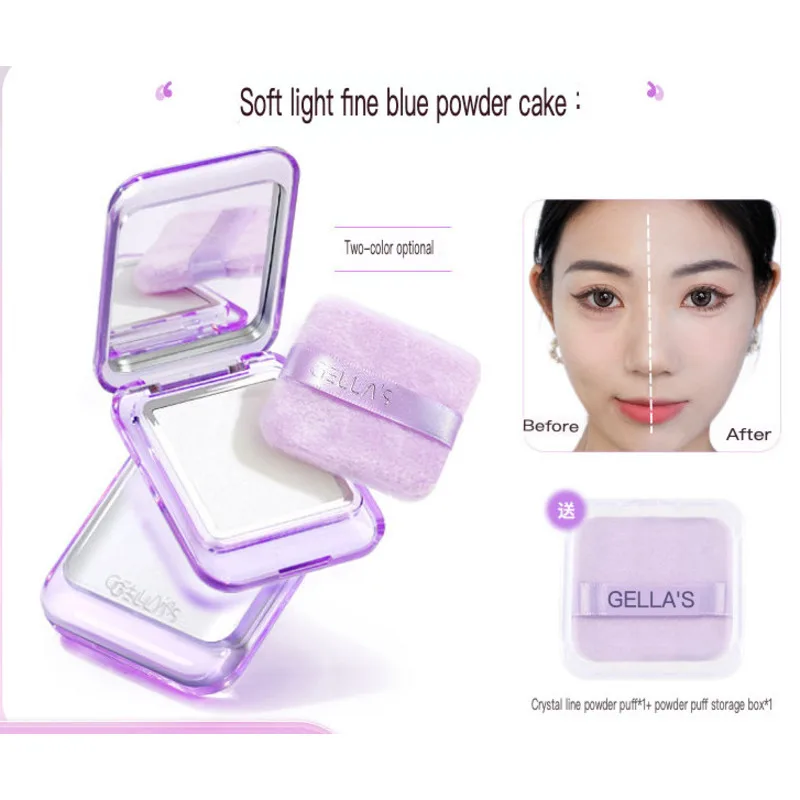 Gellas Soft Light Fine Powder Compact, Colorless, Setting, Oil-control, Soft, Clear And Brightening
