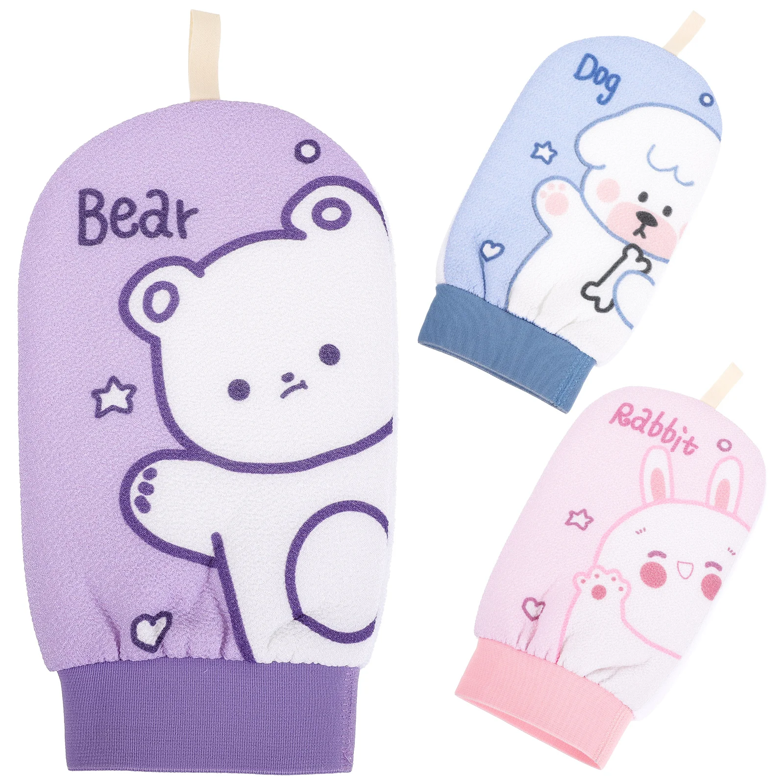 

3 Pcs Bath Towel Gloves Comfortable Bathing Back Scrubbing Tools Scrubber Body Shower Mitts Clean