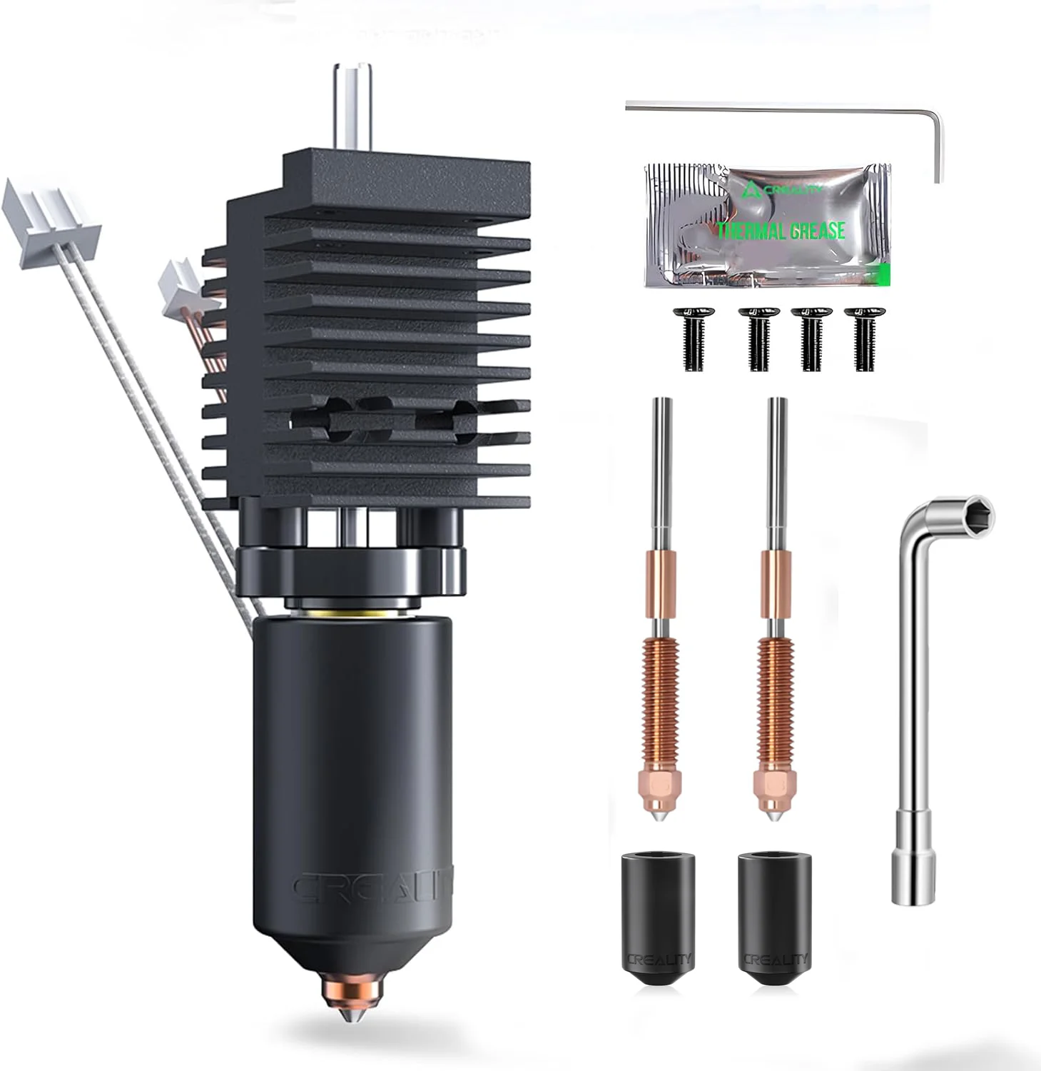Creality Offizielles K2 Plus Hotend-Zubehörset – Keramik-Heizblock, Einhorn-Schnellwechseldüse, Ganzmetall-integrierte Konstruktion