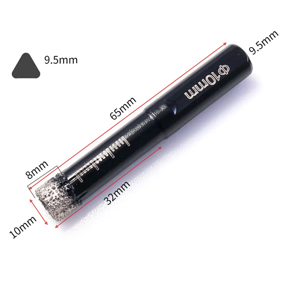6-12mm Dry Ceramic Tile Drill Bit Triangular Shank Brazing Hole Opener Drilling 9.5mm Triangular Shank For Drilling Granite