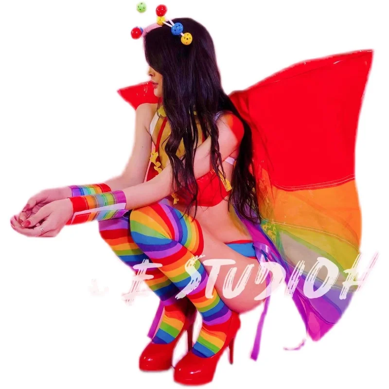 Bikini à nœud surdimensionné avec correspondance des couleurs étendues, bar en tricot, chanteuse, boîte de nuit, séparés euse, performance, invité, belle, journée internationale, nouveau