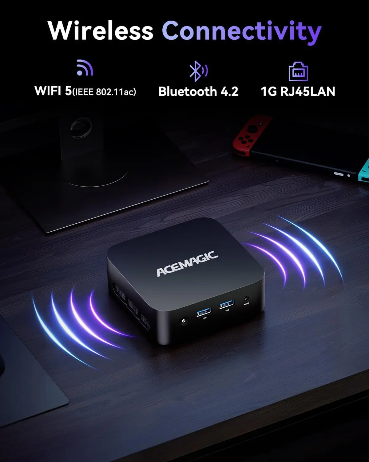 ACEMAGIC V1 Mini PC Intel Alder Lake-N95 (4C/4T tot 3,4GHz) 16GB DDR4 512GB M.2 SSD Micro Computer Desktop PC Mini Computer