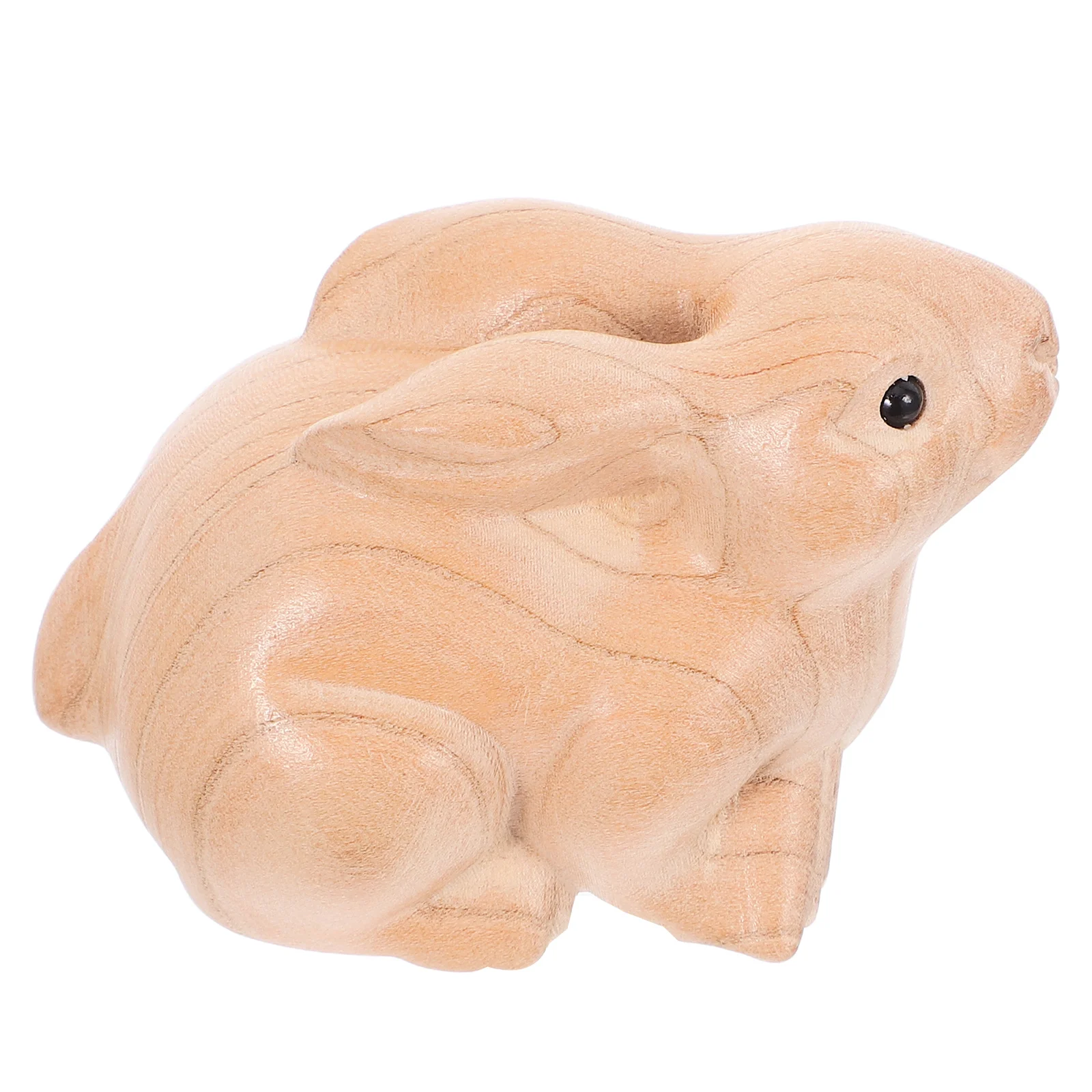 

Exquisite Wooden Easter Rabbit Sculpture Handcrafted Farmhouse Decor for Living Room Tabletop Holiday Home Accent