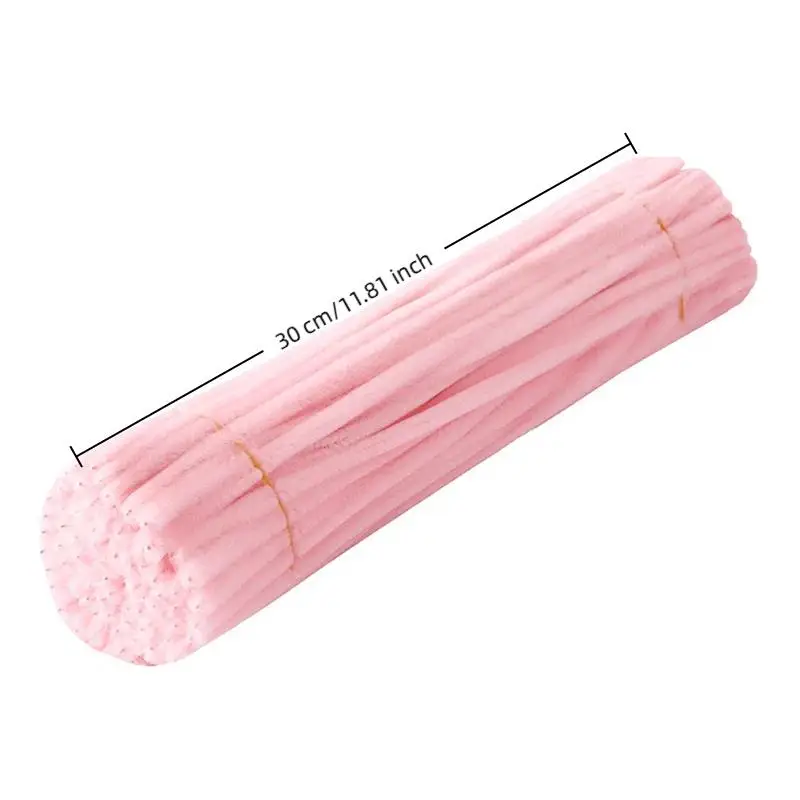 200/300 Peças de Hastes de Chenille 30cm, Limpadores de Canos, Materiais para Artesanato DIY, Brinquedo Educacional de Pelúcia para Crianças, Suprimentos para Criação de Flores Artesanais