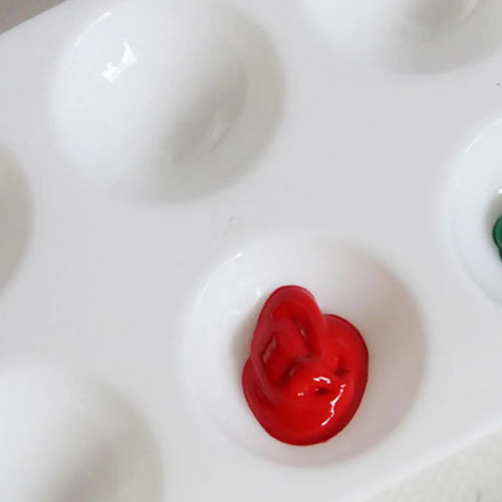 白いプラスチックペイントトレイ,6穴,厚く,アートクラス,DIY,手作り,水彩パレット用,10個