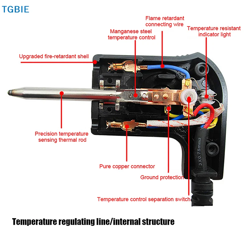[TL]【TL】DIY Accessories Convenient And Practical Electric Heating Pot Thermostat Probe Power Cord Adjustable Temperature
