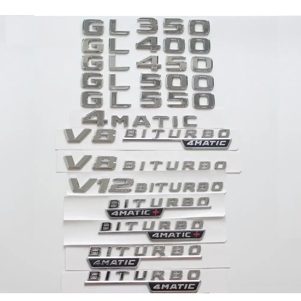 OK For Mercedes Benz Chrome Letters W166 W167 GL320 GL350 GL400 GL420 GL450 GL500 GL550 4MATIC Trunk Rear Emblems