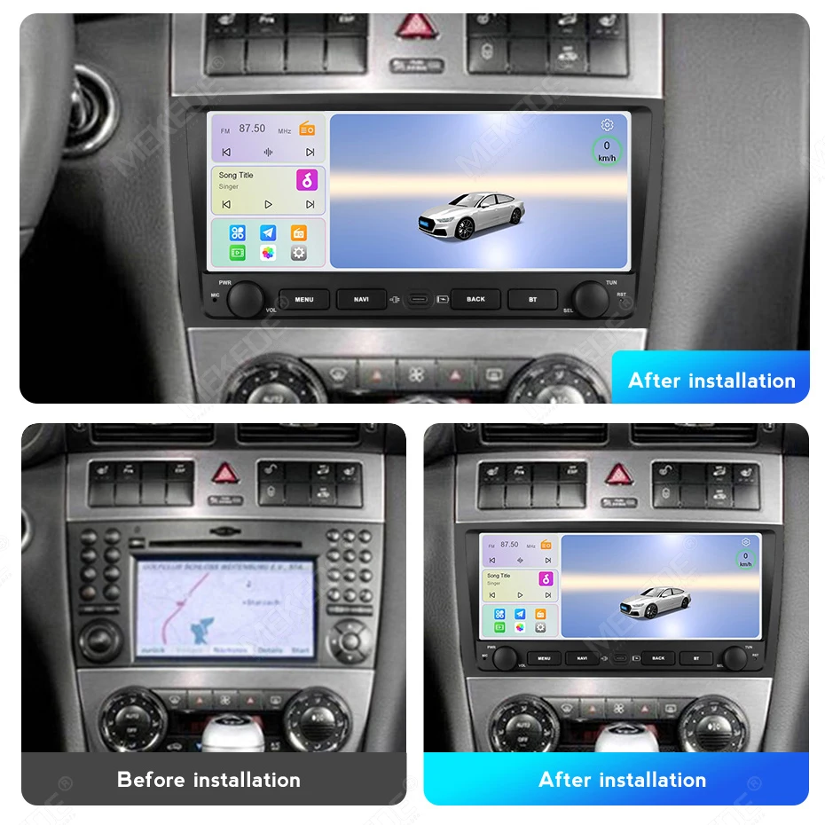 MEKEDE Autoradio da 10,26 pollici per Mercedes Benz Classe C W203 C200 C230 C240 C320 C350 CLK W209 2005 - 2009 Carplay Android Auto Navigazione GPS 4G Wifi Unità principale 2din Sistema multimediale