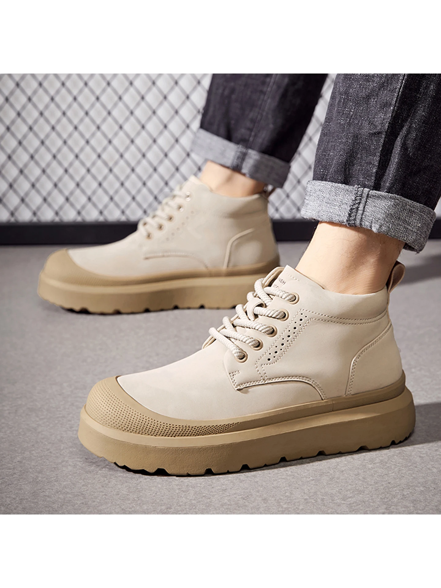 

Men's Comfortable and Warm Winter Hiking Boots Unisex Durable Hiking Shoes with Slip-Resistant Soles for Walking and Sports