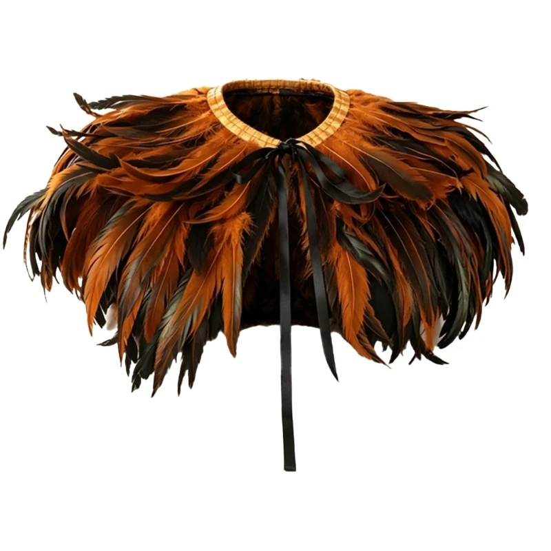 Q39C Shoulder Wrap for Adults with Layered Detailing, a Gothic Costume Accent for Cosplay and Theatrical Stage Looks