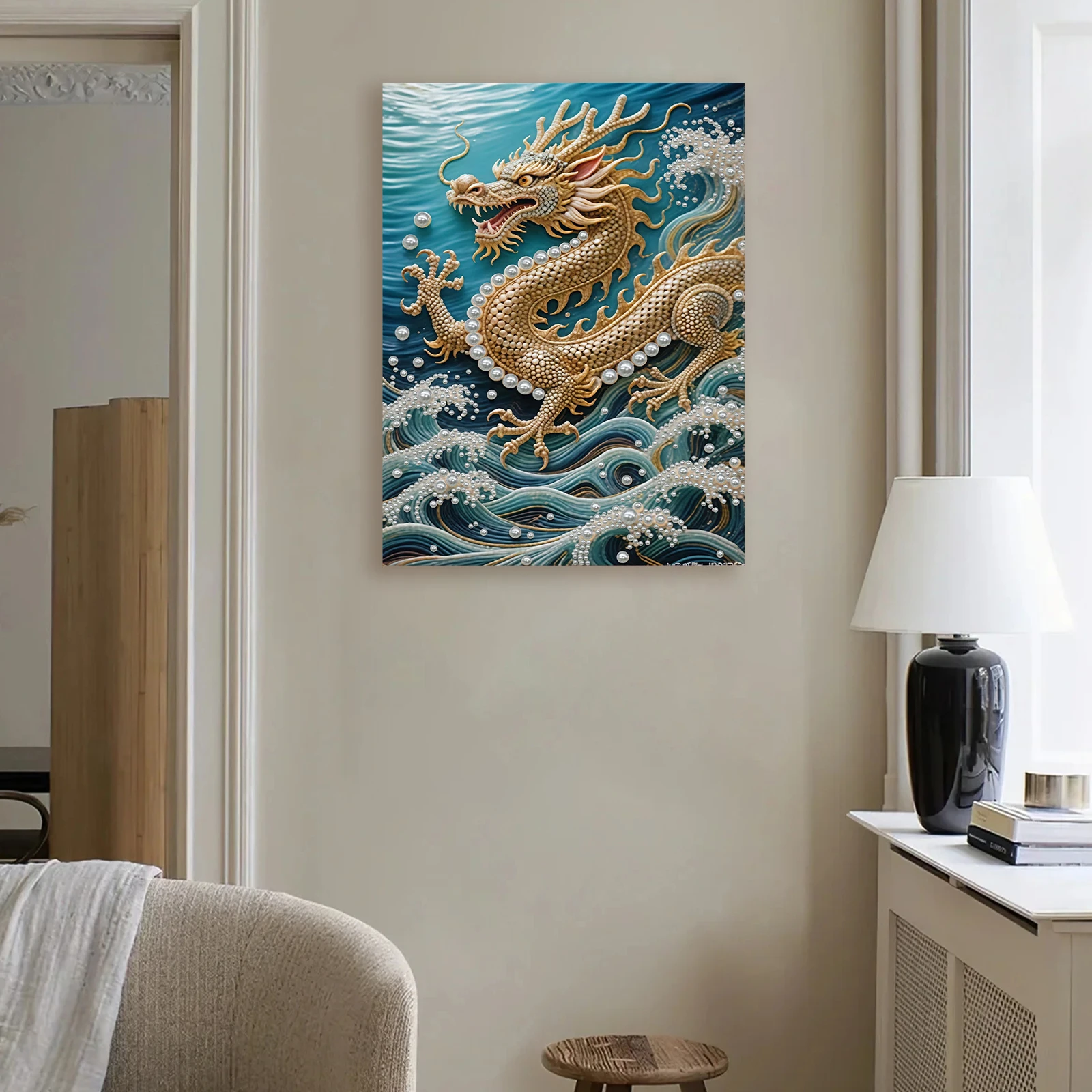 

Наборы для творчества «Жемчужная живопись» Dragon DIY для взрослых, декор для дома, картины из жемчужных бусин, художественные поделки с рамкой 30x40 см