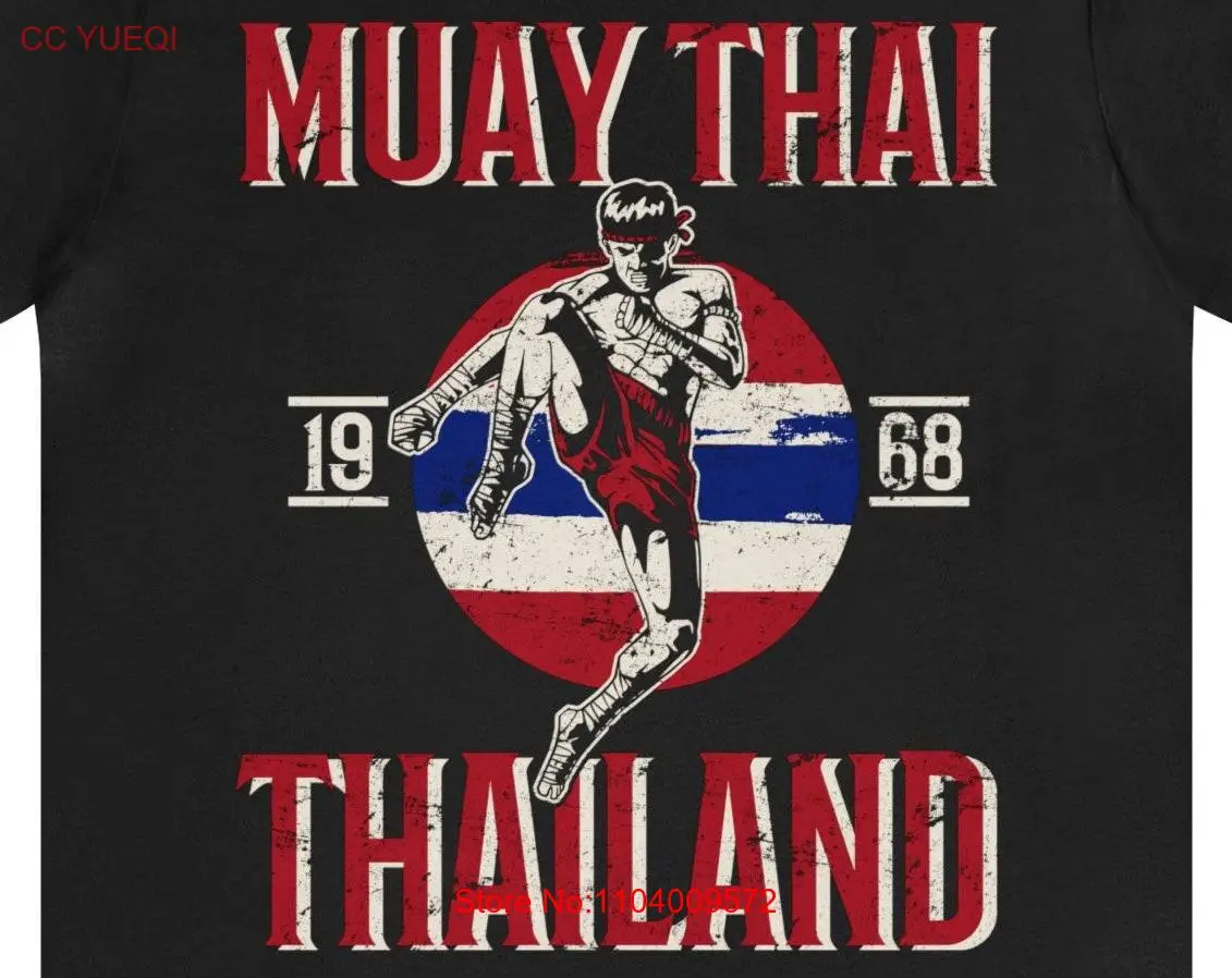 Muay Thai T Shirt Funny Student For Him Her Kickboxing Kickboxer Teacher Thailand long or short sleeves