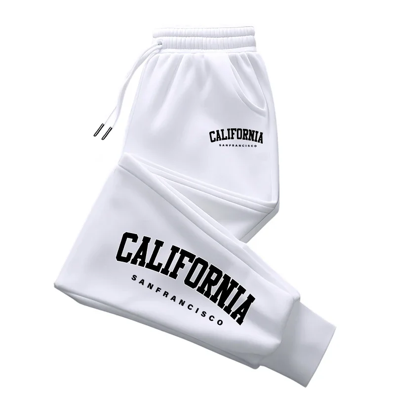 Lässige Jogginghose für Damen, ganzjährig, für Zuhause, Outdoor, Komfort, Yoga, Fitness, vielseitige Hose in reiner Farbe, Jogginghose mit kalifornischem Aufdruck – Detail 4