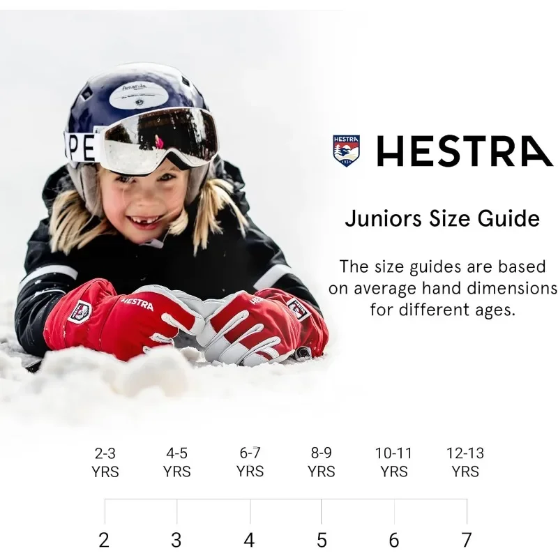 

Рукавицы Heli Ski Junior Army Leather Hestra | Водонепроницаемые, изолированные классические детские зимние варежки для игр на лыжах и снегу, 3 размера