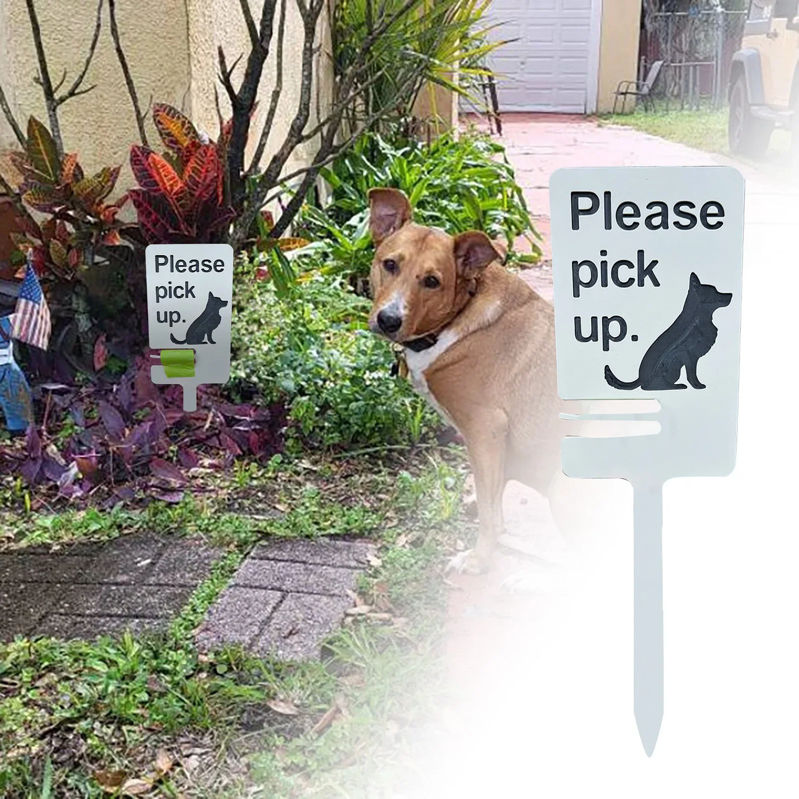 I Saw It-señal de caca de perro con soporte para bolsa, cartel de perro, por favor, limpia tu mascota, diversión en el patio, insertar tarjetas de Pascua para el aula de los niños