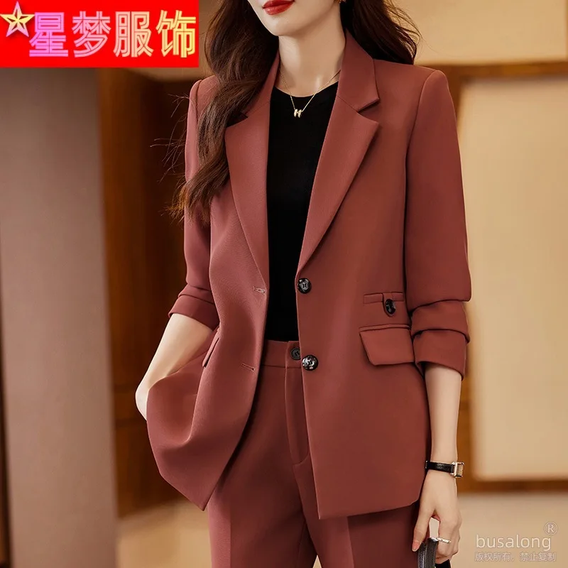 

High-End Business Suit Women's Autumn 2023 New Korean Style Goddess Temperament Small Slim-Fitting Suit Two-Piece Set