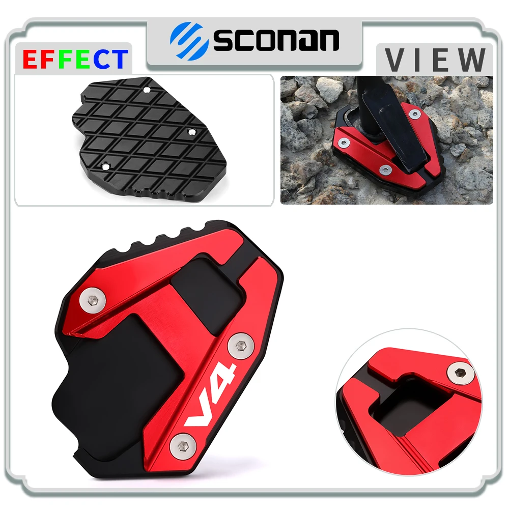 Motorcycle accessories For Ducati V4 Multistrada V4 V4S sport 2023 Kickstand Side Stand Pad Plate Support protection Enlarge pad