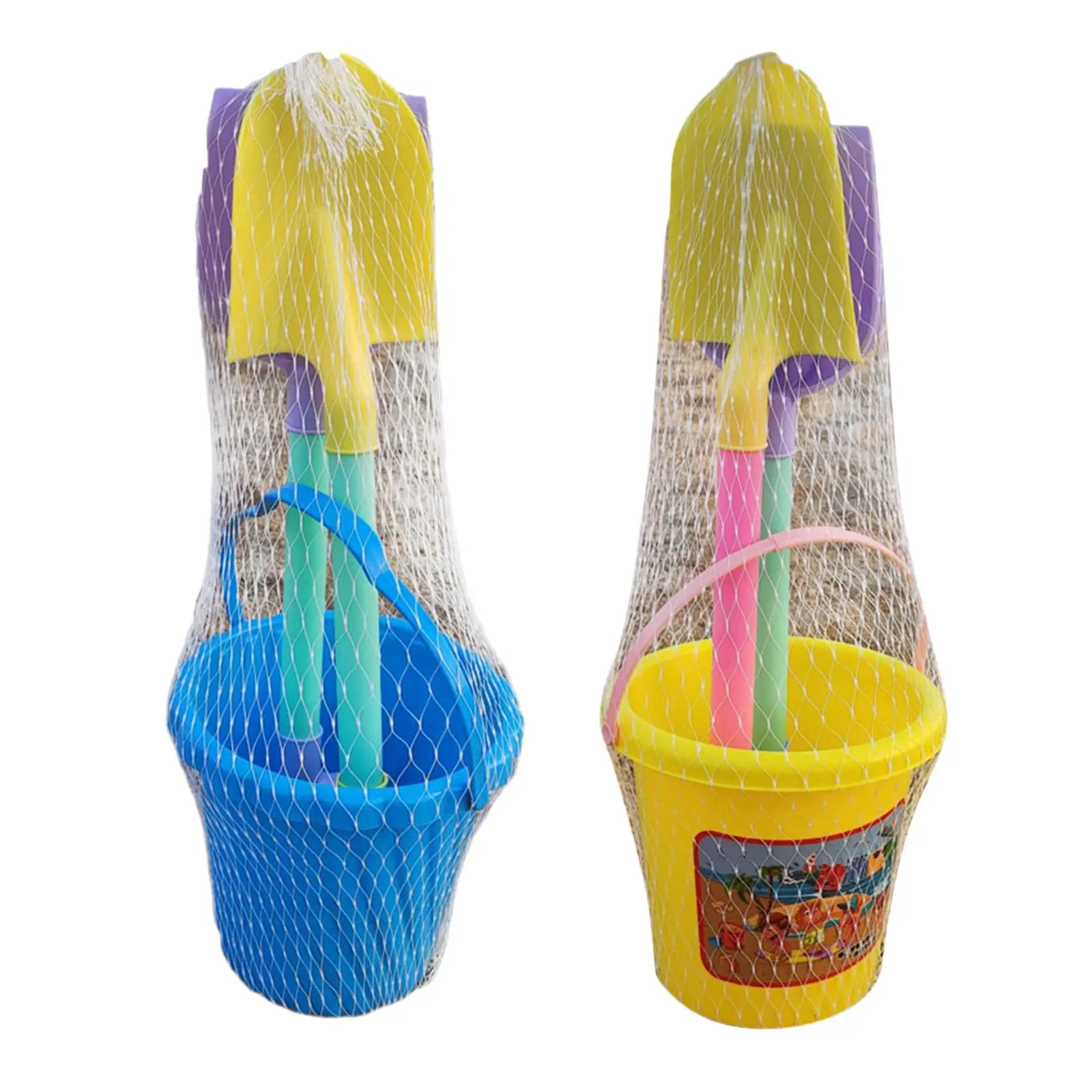 3Pcs Beach Toys for Kids Travel Sand Toys Multicolor Sand Bucket and Shovels Set Sandbox Toys for Snow