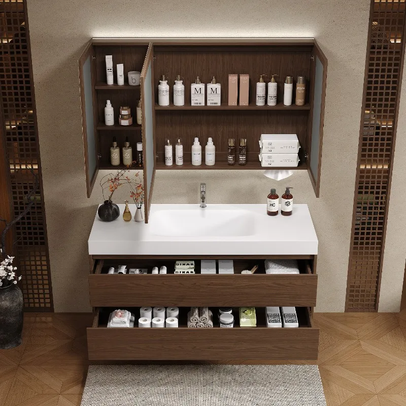 Modern Luxury Bathroom Cabinet Organizer Storage Mirror Toilet Display Partitions Cupboard Space Saver Gabinete Room Furniture