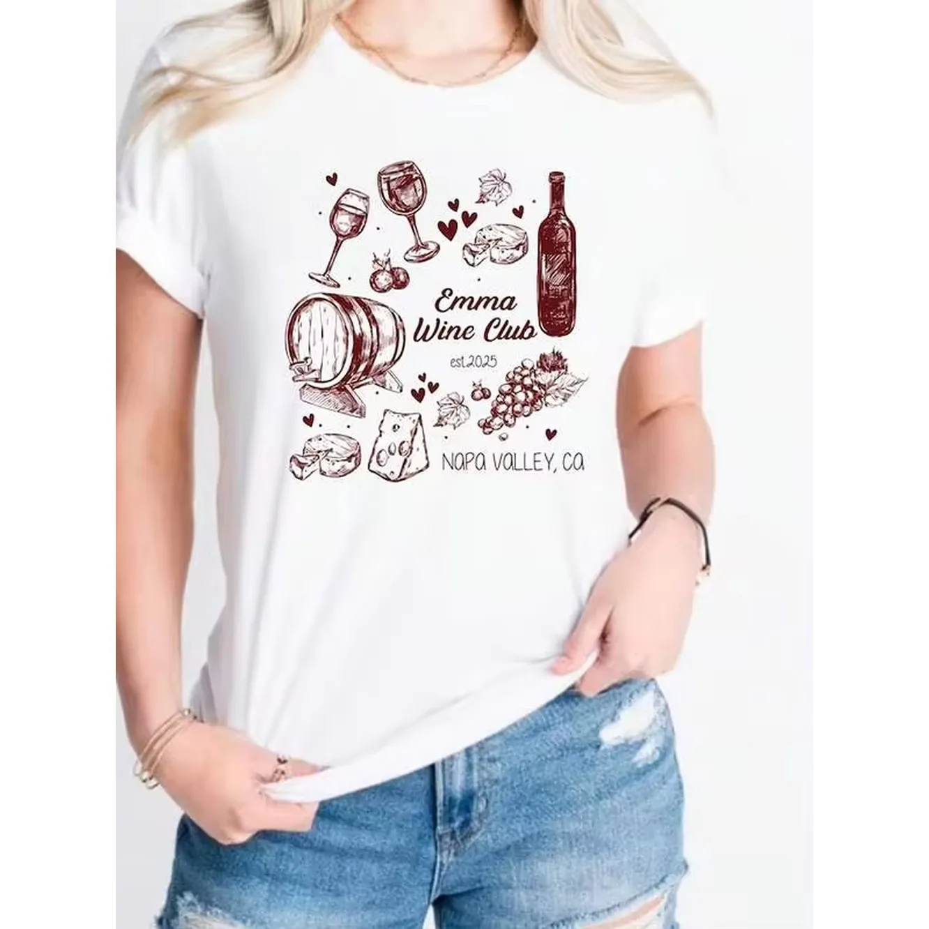 Bride On Cloud Wine Shirt, Luxury Bachelorette , Coquette Bridal Party Shirt, Custom Brideaid T-Shirt, Personalized Bach Party Merch