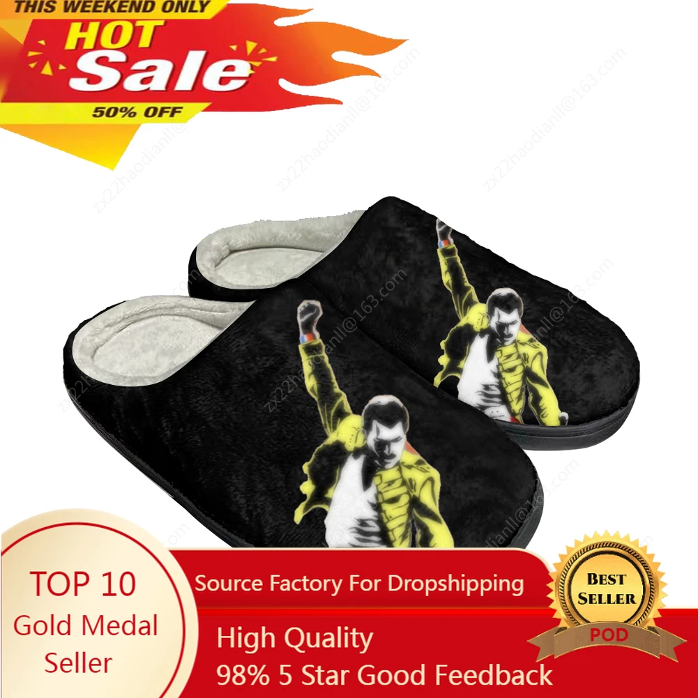 

Freddie Mercury Cotton Custom Indoor Flat Slippers Mens Womens Sandals Plush Casual Keep Warm Shoes Thermal Comfortable Slipper