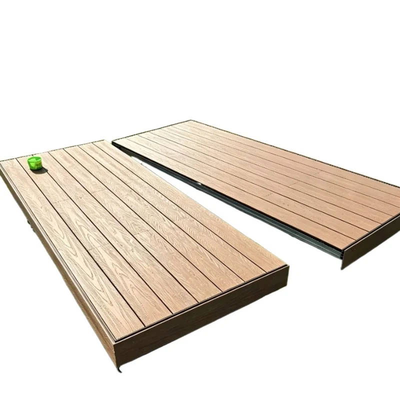 Modular Interlocking Composite Deck Tiles Adjustable Pedestal Outdoor Patio Flooring