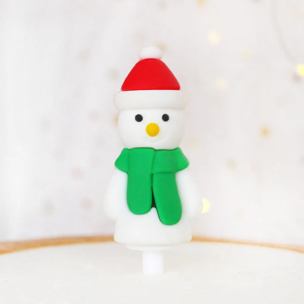 

6 Pcs Santa Claus Cake Decoration Decorations Rubber Christmas Cupcake Topper Inserts Fruit Baking Supplies Soft Decors