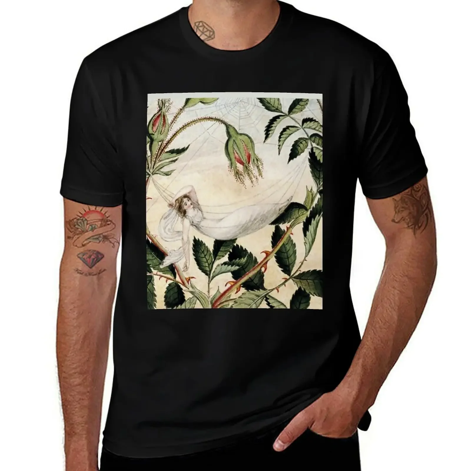 “Fairy Resting In A Hammock” by Amelia Jane Murray T-Shirt blanks topping vintage t shirts shirts graphic mens clothing